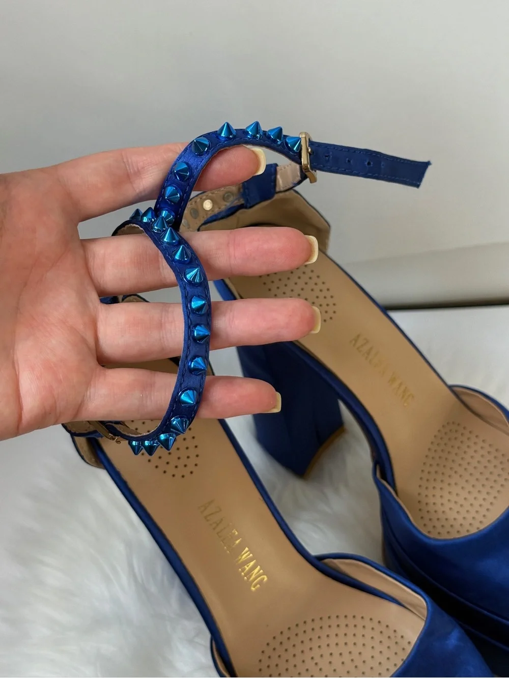 Azalea Wang Super Heels Platform In Blue Size Fits 8-9